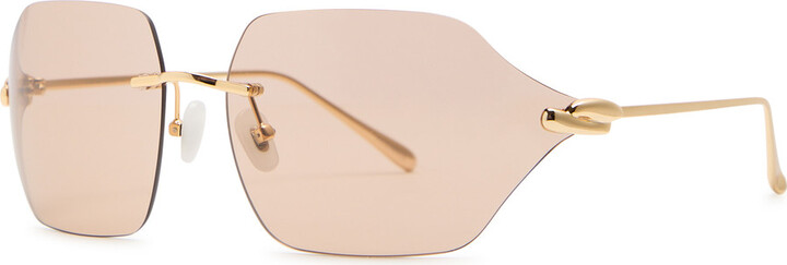 For Art's Sake Serpent II 18kt Gold-plated Wrap-around Sunglasses