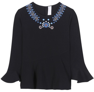 Peter Pilotto Embroidered Crêpe Top