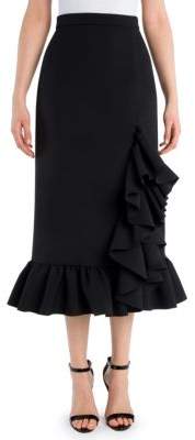 MSGM Tonal Stitched Straight Midi Skirt