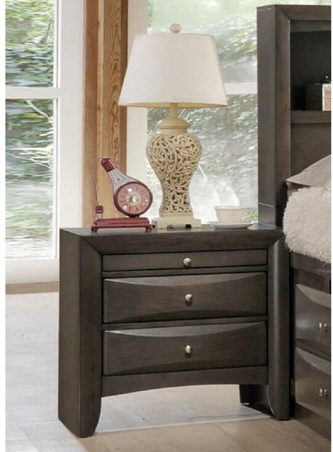 TOSWIN Modern Solid Wood Style Finish Bedroom Nightstand Locker Coffee