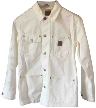 carhartt white denim jacket