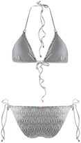 Thumbnail for your product : Textured Halter Neck Bikini Set