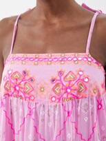 Thumbnail for your product : Juliet Dunn Mirrored Mosaic-print Cotton Mini Dress
