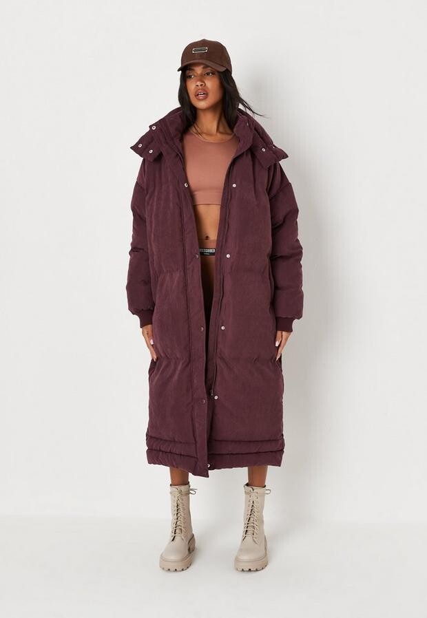 maroon padded coat