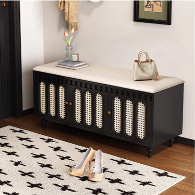 L Entrance Shoe Stool Foyer Sitting Shoe Cabinet