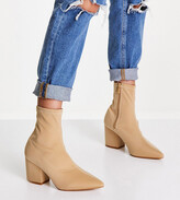 Thumbnail for your product : Raid Wide Fit Kinley mid heel sock boots in camel