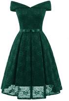 Thumbnail for your product : Shengdilu Women's Vintage 1950s Floral Lace Flare A-Line Dresses Shirtwaist Swing Skaters Evening Tea Dress XXL Green
