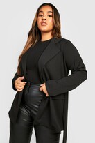 Thumbnail for your product : boohoo Plus Belted Tie Blazer