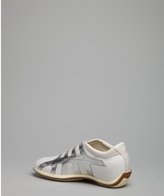 Thumbnail for your product : Hogan White Canvas Silver Leather Stripe Sneakers