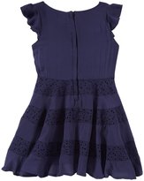 Thumbnail for your product : Ella Moss Ava Ruffle Eyelet Dress (Kid) - Navy-6X