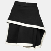 Black Wool Layered Asymmetric Skirt X 