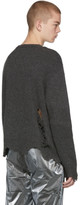 Thumbnail for your product : C2H4 Grey Vagrant Ruin Distressed Sweater