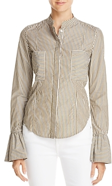 Frame Striped Bell-Sleeve Shirt