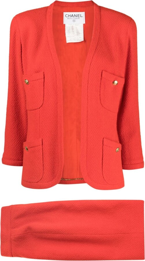 Chanel 1986 Orange Tweed Jacket