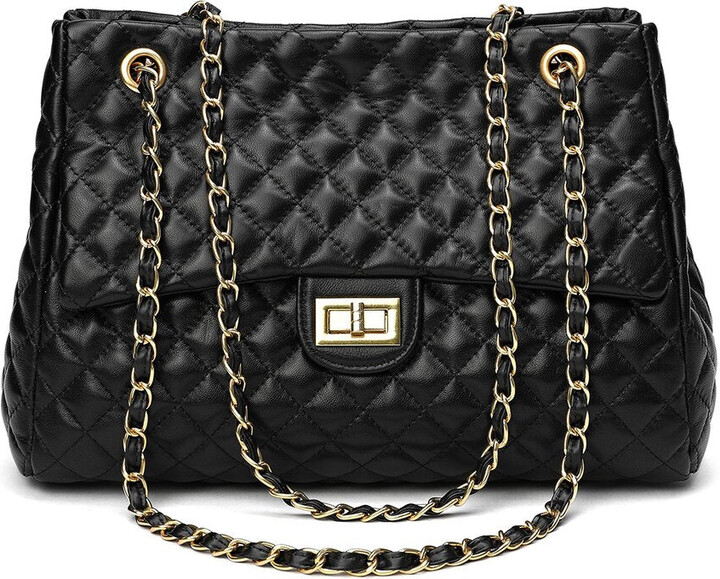 New York Fashion District Quilted Tote In Black • Impressions