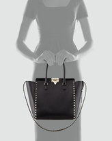 Thumbnail for your product : Valentino Rockstud Double-Handle Shoulder Tote Bag, Black