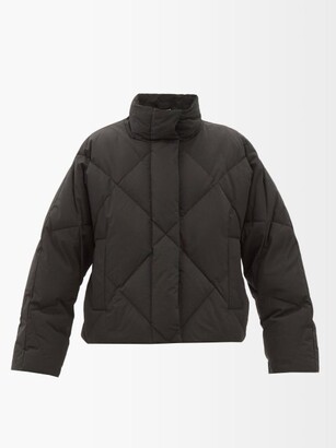 Stand Studio Aina Diamond Quilted Down Coat - Black