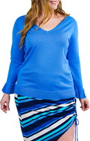 Thumbnail for your product : Marée Pour Toi V-Neck Flutter Cuff Knit Sweater