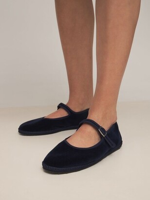 Vibi Venezia 10mm Mary Jane Blu velvet loafers