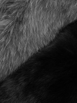 CHARLOTTE SIMONE Polly Pop Fox Fur Bi-Color Pull-Through Scarf