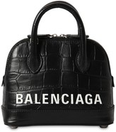Thumbnail for your product : Balenciaga Xxs Ville Croc Embossed Leather Bag