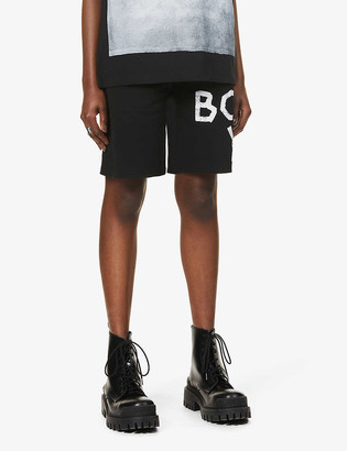 Boy London Logo-print mid-rise cotton-jersey shorts