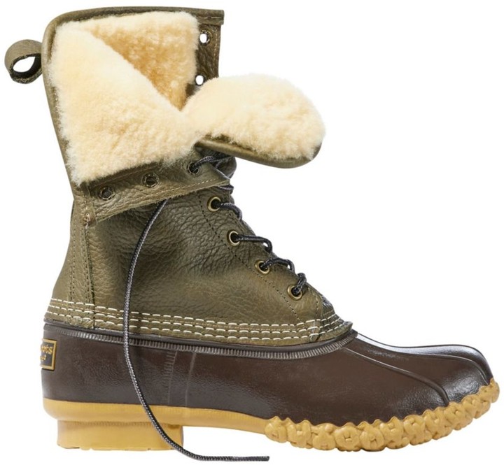 tumbled leather bean boots