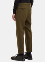 Thumbnail for your product : Ami Cropped Carrot Fit Wool Pants in Khaki
