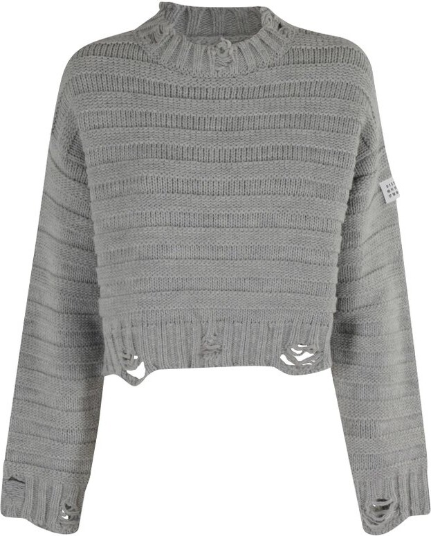 MM6 MAISON MARGIELA Numbers-Patch Distressed Jumper