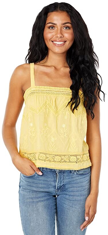 Lucky Brand, Tops, Lucky Brand Embroidered Keyhole Back Tank Top