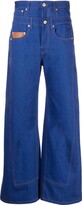 Blue Trompe L'Oeil Double Waist Jeans 