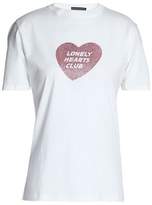 Thumbnail for your product : ALEXACHUNG Glittered Cotton-Jersey T-Shirt