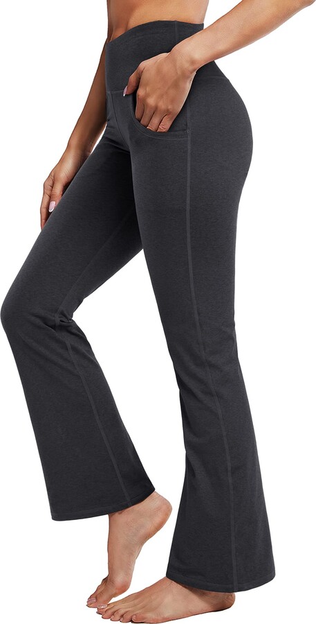 Bluemaple 1 Pack Brown Flare Leggings for Women - High Waisted Buttery Soft  Tummy Control Lounge Palazzo Yoga Pants