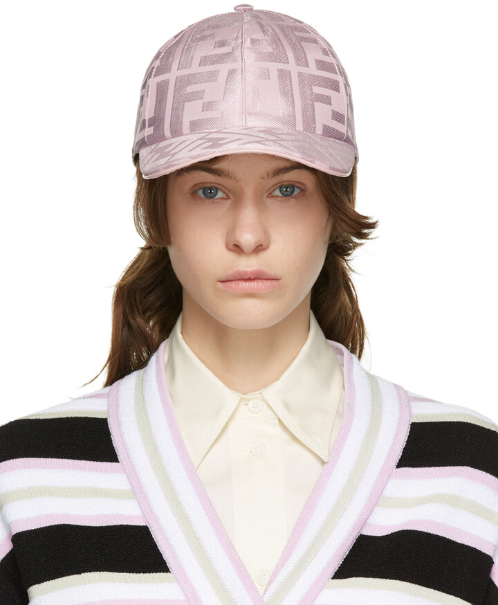 Fendi Pink Silk 'Forever Fendi' Cap ShopStyle Hats