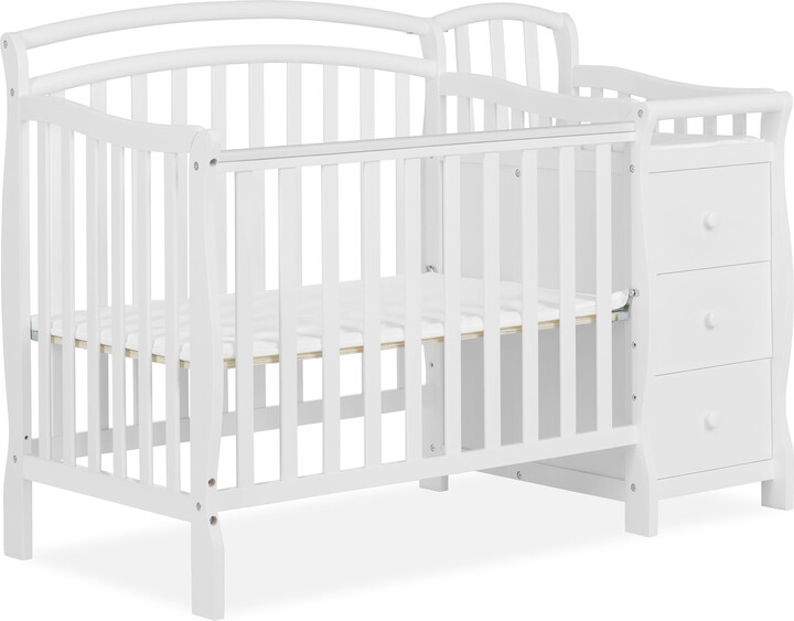 Dream On Me Casco 4-in-1 Mini Crib and Dressing Table, White