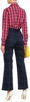 Thumbnail for your product : Stella Jean Checked Cotton-blend Sateen Flared Pants