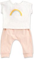 Thumbnail for your product : Chloé Rainbow Tee Two-Piece Set, Pink, Size 3-12 Months