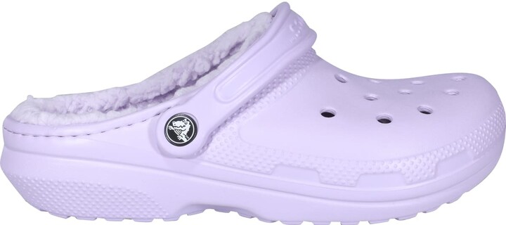 lilac fluffy crocs