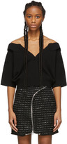 Thumbnail for your product : Alexander Wang Black Wool Tulle Illusion Polo Sweater