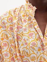 Thumbnail for your product : Thierry Colson Slava Gathered Floral-print Cotton-voile Blouse