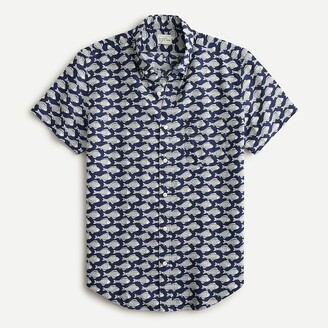 J.Crew Slim short-sleeve linen shirt in print