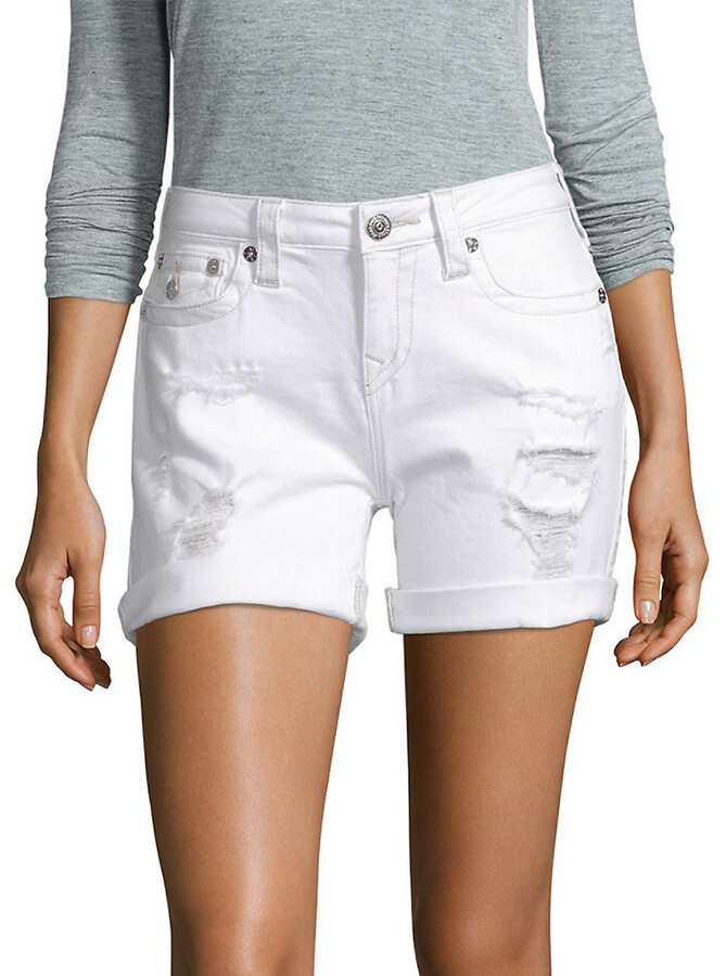 true religion shorts white