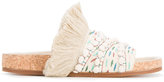 Chloé - nolan woven tassel sandals - women - coton/Cuir de veau/rubber - 35