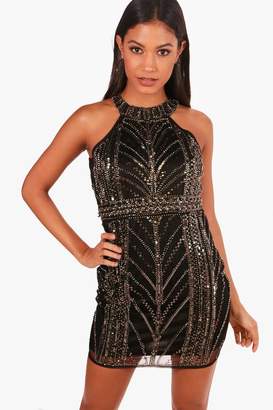 boohoo NEW Womens Boutique Embellished Bodycon Dress in Polyester