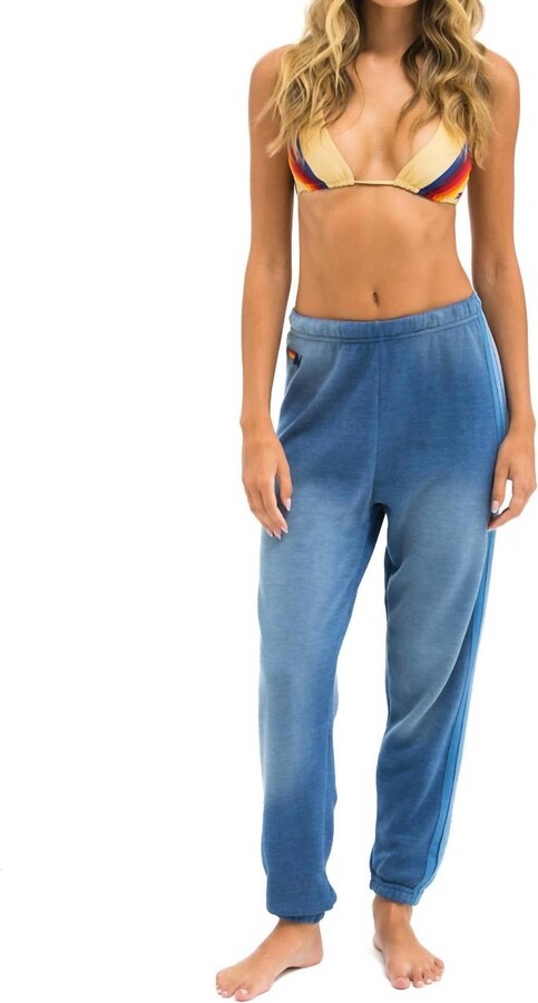 Aviator Nation 5 Stripe Sweatpants In Faded Water