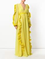 Thumbnail for your product : MSGM long sleeve ruffle trim gown