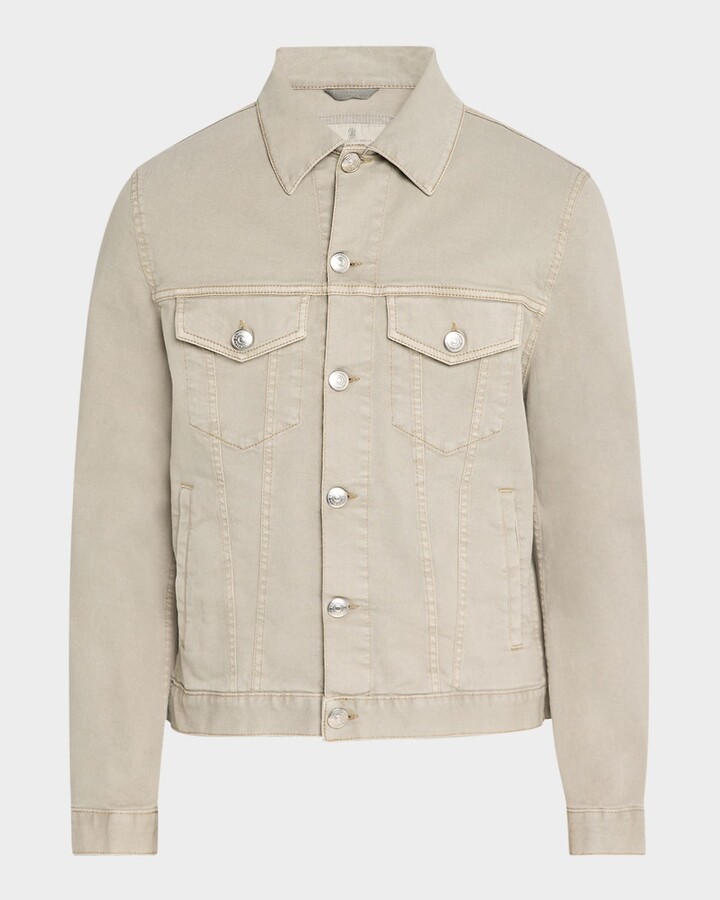 Brunello Cucinelli Men's Dyed Denim Trucker Jacket