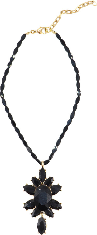 Loulou x Rue RA Large Flower Choker Necklace - Black