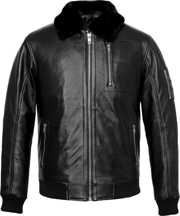 Proseude Leather Jacket Mens Genuine Soft Touch Sheepskin Leather ...