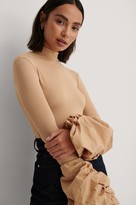Thumbnail for your product : Trine Kjaer X NA-KD Draped Sleeve Fitted Top